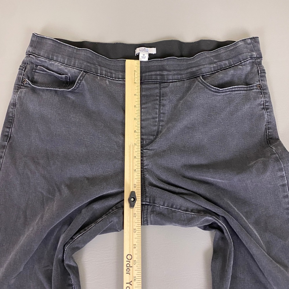 Croft & Barrow Jeggings Pull On Womens Size 18 Gray Straight Leg Denim High Rise - Picture 6 of 11